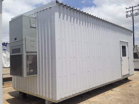 prefab ups, skid mounted steel building, walk in enclosure, NASA approved, steel prefab building