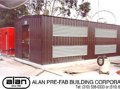 Steel frame industrial prefabricated portable building, SCADA, UPS enclosure, Control Room, compliant to IBC, CBC, ADA. Factory direct from Los Angeles California