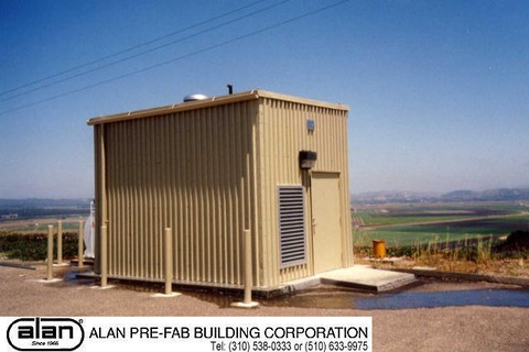 Steel frame industrial prefabricated portable building, SCADA, UPS enclosure, Control Room, compliant to IBC, CBC, ADA. Factory direct from Los Angeles California