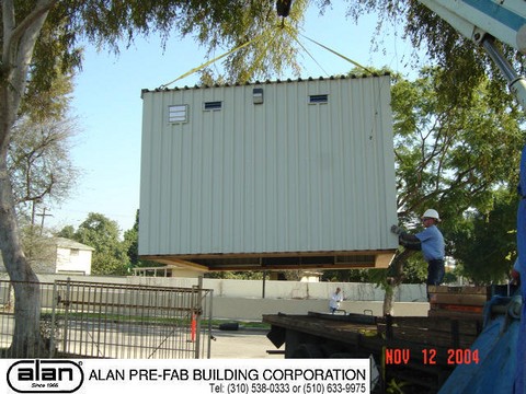 Steel frame industrial prefabricated portable building, SCADA, UPS enclosure, Control Room, compliant to IBC, CBC, ADA. Factory direct from Los Angeles California